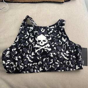 SOULCYCLE Skull Print Camo Sports Bra NWT